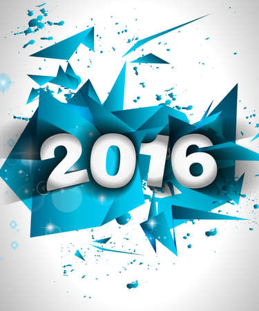 2016 Happy New Year Background for your Flyers and Greetings Card. Ideal to use for parties invitation, Dinner invitation, Christmas Meeting events and so on.のイラスト素材