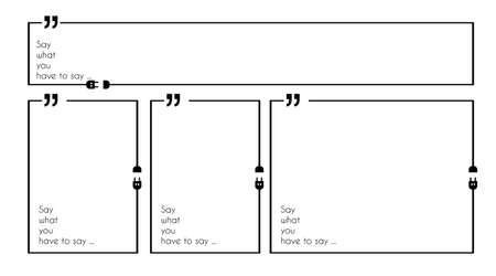 Quotation Mark Frame with Flat style and space for text. Modern template layout for phrases citation, famous quotations, ideas, advertising, printed material and so on.のイラスト素材