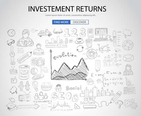 Investment Returns Concept With Doodle Design Style Teaching