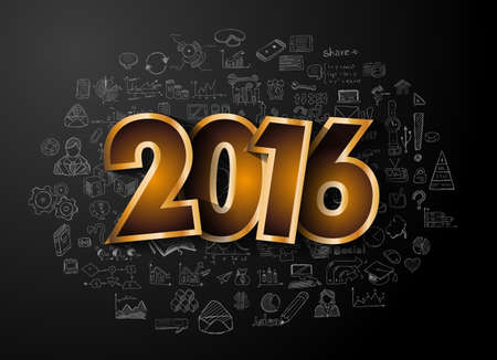 2016 Business Conceptual creative drawing business success strategy plan ideas concept, infographics, isnpiration,modern design template layout, diagram, step options and business solutionsのイラスト素材