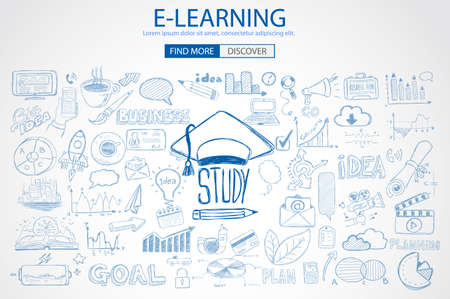 Educational And Learning Concept With Doodle Design Style