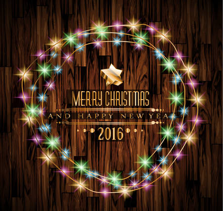 2016 Merry Christmas and Happy New Year Background for Seasonal Greetings Cards, Parties Flyer, Dineer Event Invitations, Xmas Cards and sp on.のイラスト素材