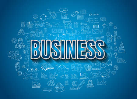 Business Success and Marketing Strategy concept with Doodle design style :finding solution, brainstorming, creative thinking. Modern style illustration for web banners, brochure and flyers.のイラスト素材