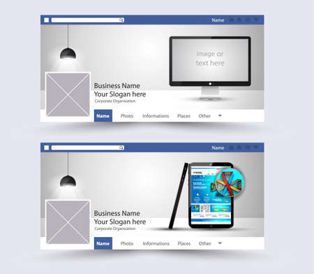 Web Banner or Website Header for page or diary covers. Social Media Advertising business campaign banners with space for your slogan,images and text.のイラスト素材
