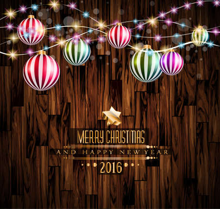 2016 Merry Christmas and Happy New Year Background for Seasonal Greetings Cards, Parties Flyer, Dineer Event Invitations, Xmas Cards and sp on.のイラスト素材