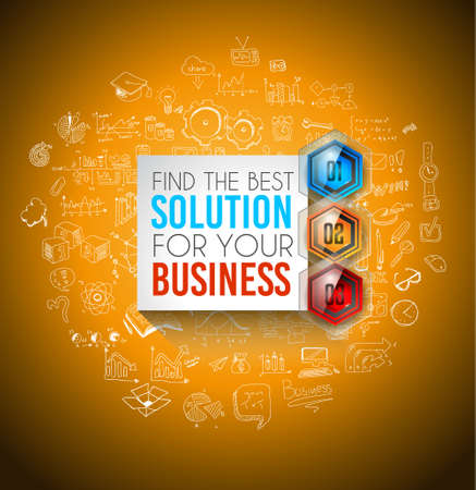 Clean Infographic Layout Template for data and information analysis with a number of solutions available. Ideal for product presentation, item ranking, ideas evaluation and so on.のイラスト素材