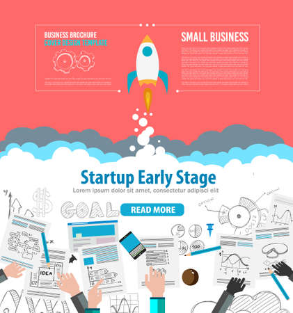 Startup Landing Webpage or Corporate Design Covers to use for web promotons, printed related materials or company presentation. Space for text.のイラスト素材