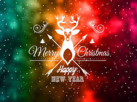 Christmas Vintage Blurred Background with Greetings Typing  for outstanding greeting card or dinner invitations.のイラスト素材