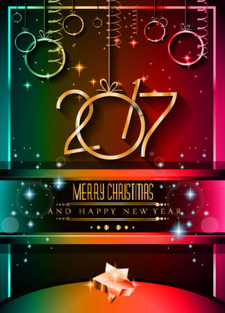 2017 Happy New Year Background for your Seasonal Flyers and Greetings Card or Christmas themed invitations.のイラスト素材