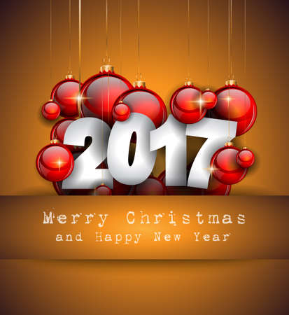 2017 Happy New Year Background for your Seasonal Flyers and Greetings Card or Christmas themed...