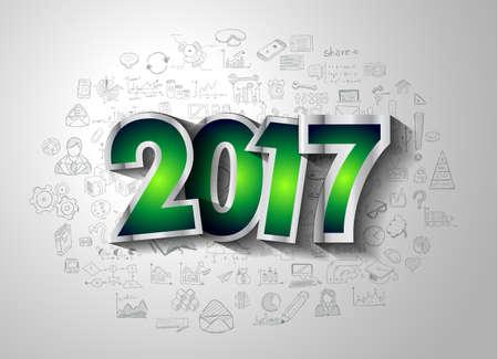 2017 Happy New Year Background for your Seasonal Flyers and Greetings Card or Christmas themed invitations.のイラスト素材