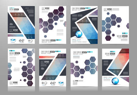 Set of Brochure templates, Flyer Designs or Depliant Covers for business presentation and magazine covers, annual reports and marketing generic purposes.のイラスト素材