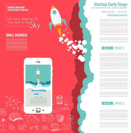Startup Landing Webpage or Corporate Design Covers to use for web promotons, printed related materials or company presentation. Space for text.のイラスト素材