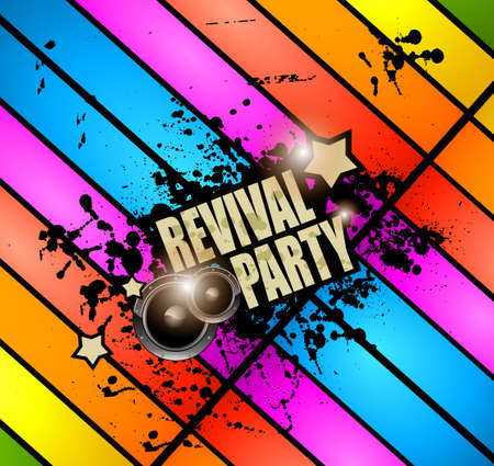 Club Disco Flyer template with Music Elements , Colorful Scalable backgrounds and space for Text. Ideal for Dancing Event posters or for printed promotional materials.のイラスト素材