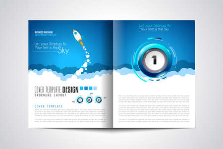 Startup Landing Webpage or Corporate Design Covers to use for web promotons, printed related materials or company presentation. Space for text.のイラスト素材