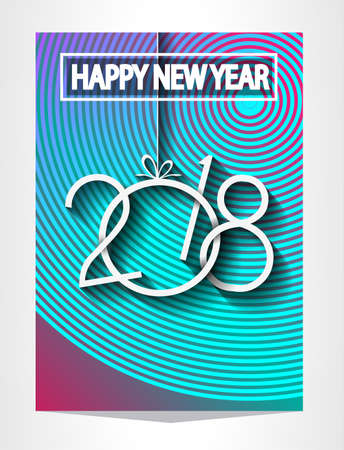 2018 happy new year for your seasonal brochure and greetings card or Christmas themed invitations.のイラスト素材