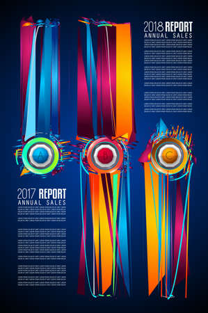 Modern Infographic Brochure template for product ranking, business presentation flyers and solutions classification. With abstract background elements and glossy icon numbers.のイラスト素材