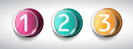 Modern Infographic Brochure template for product ranking, business presentation flyers and solutions classification. With abstract background elements and glossy icon numbers.のイラスト素材