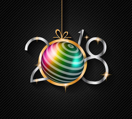 2018 Happy New Year greeting card.のイラスト素材