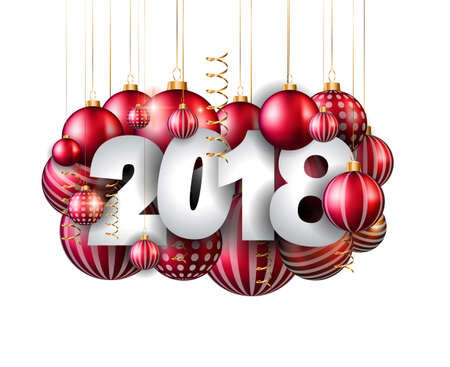 2018 Happy New Year background for your seasonal flyers and greetings card.のイラスト素材