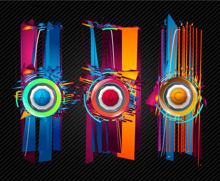 Futuristic Frame Art Design with Abstract shapes and drops of colors behind the space for text. Modern Artistic flyer or party thai background.のイラスト素材