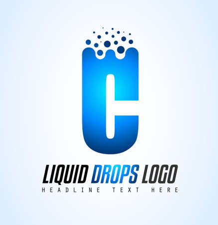 Creative Liquid Drops Letter Logo design for brand identity, company profile or corporate logos with clean elegant and modern style.のイラスト素材