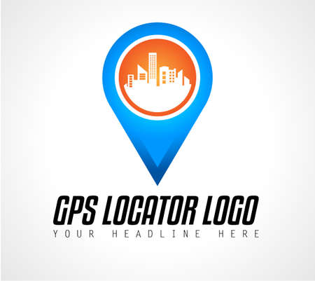 Creative GPS city locator Logo design for brand identity, company profile or corporate logos with clean elegant and modern style.のイラスト素材