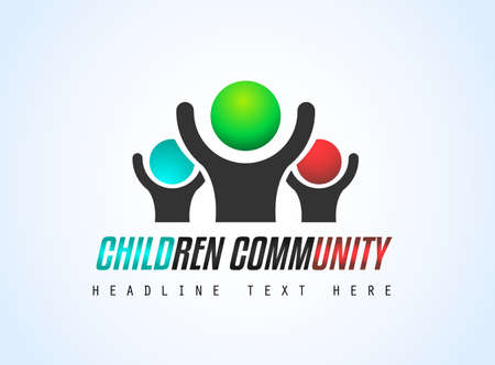 Creative Children Community Logo design for brand identity, company profile or corporate logos with clean elegant and modern style.のイラスト素材