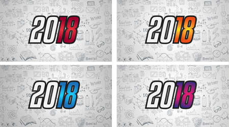 2018 Happy New Year Background for your Seasonal Flyers and Greetings Card or Christmas themed invitations.のイラスト素材