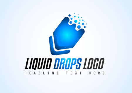 Creative Liquid Drops Logo design for brand identity, company profile or corporate logos with clean elegant and modern style.のイラスト素材