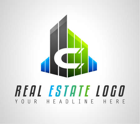 Creative Real Estate Logo design for brand identity, company profile or corporate logos with clean elegant and modern style.のイラスト素材