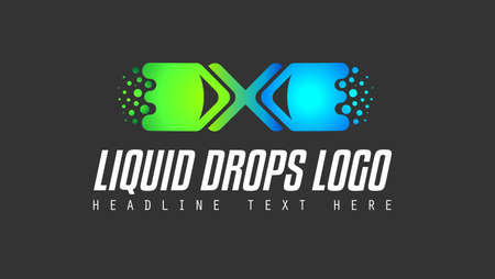 Creative Liquid Drops Logo design for brand identity, company profile or corporate logos with clean elegant and modern style.のイラスト素材