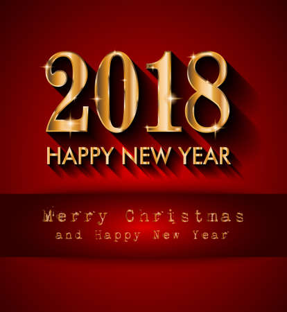 2018 Happy New Year Background for your Seasonal Flyers and Greetings Card or Christmas themed invitationsのイラスト素材