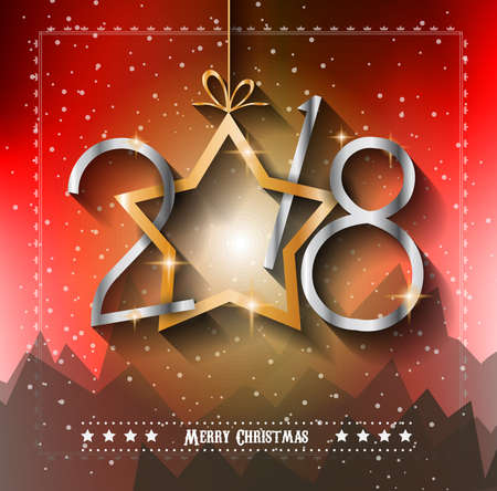 2018 Happy New Year Background for your seasonal flyers and greetings card or Christmas themed invitationsのイラスト素材