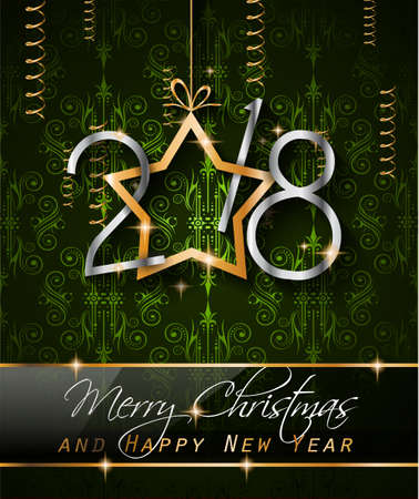 2018 Happy New Year Background for your Seasonal Flyers and Greetings Card or Christmas themed invitationsのイラスト素材