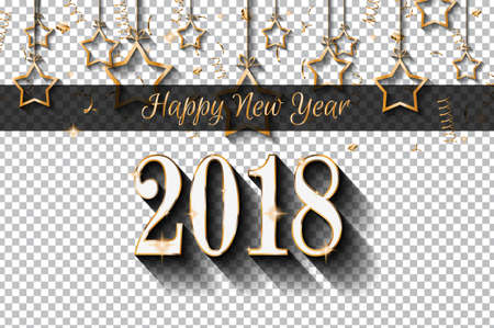 2018 Happy New Year design for your Seasonal Flyers and Greetings Card or Christmas themed invitations ready to use on whatever background.のイラスト素材