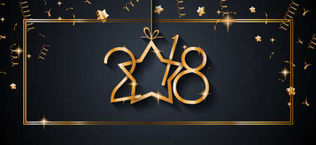 2018 Happy New Year Background for your Seasonal Flyers and Greetings Card or Christmas themed invitationsのイラスト素材