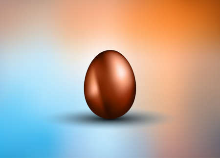 Original Easter design template with glossy 3D egg with shadows and gradient mesh backgroundのイラスト素材