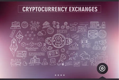Cryptocurrency concept hand drawn doodle vector illustration