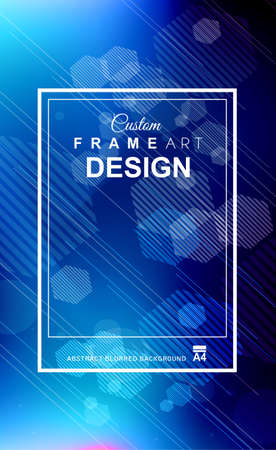 Abstract Geometric colorful background with high saturated gradients and different geometrical shape with frame template. Cover or Flyer layout with free space for text.のイラスト素材