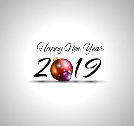 2019 Happy New Year Background for your Seasonal Flyers and Greetings Card or Christmas themed invitationsのイラスト素材