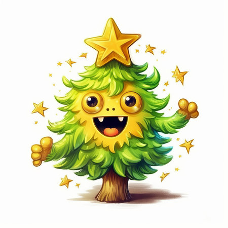 Christmas Themed Character Graphics Element created with Generative AIの素材