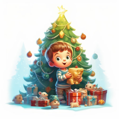 Christmas Themed Character Graphics Element created with Generative AIの素材