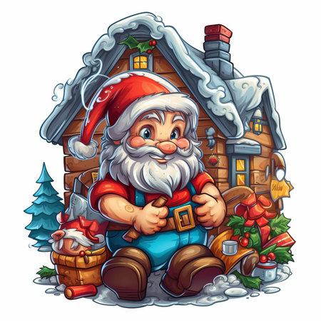 Christmas Themed Character Graphics Element created with Generative AIの素材
