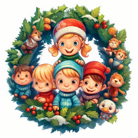 Christmas Themed Character Graphics Element created with Generative AIの素材