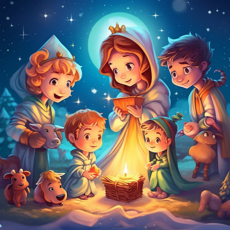 Christmas Themed Character Graphics Element created with Generative AIの素材