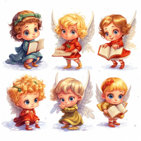 Christmas Themed Character Graphics Element created with Generative AIの素材