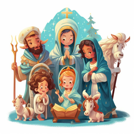 Christmas Themed Character Graphics Element created with Generative AIの素材