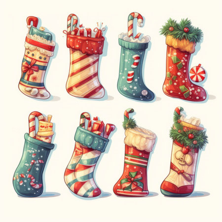 Christmas Themed Character Graphics Element created with Generative AIの素材