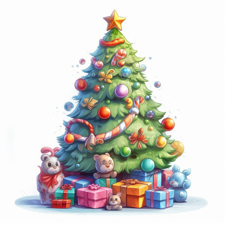 Christmas Themed Character Graphics Element created with Generative AIの素材